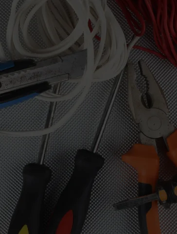 Electrical tools and hardware close-up